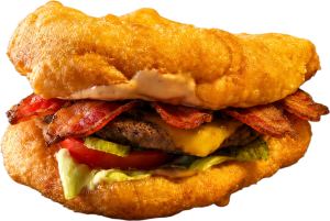 Lángos Bacon Cheese Burger